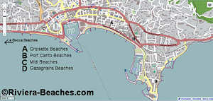 Cannes Beach Map